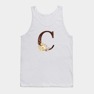 Floral Monogram C Lovely Autumn Foliage Tank Top